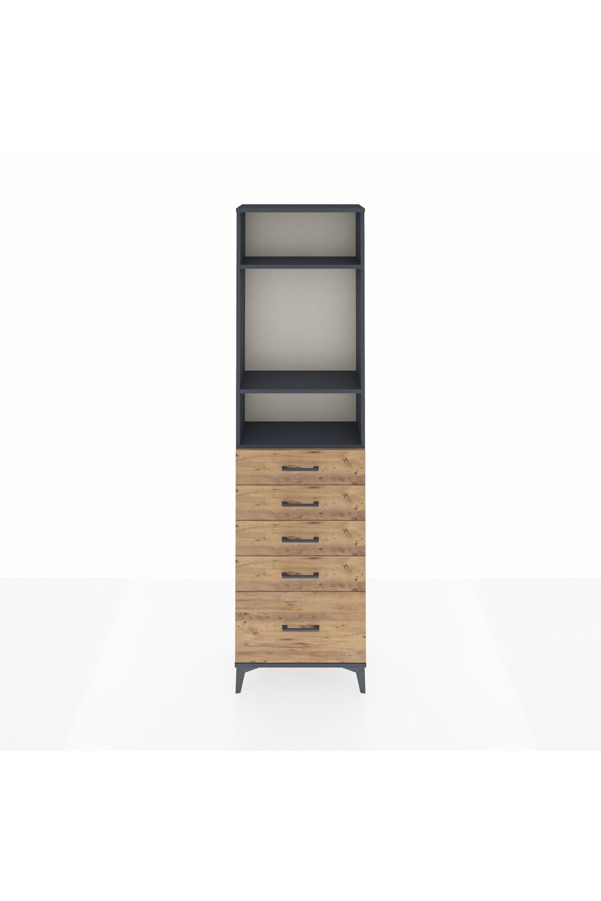 Arges Dolap 3 Raflı 5 Çekmeceli 60x30x221 - S29M114V6A