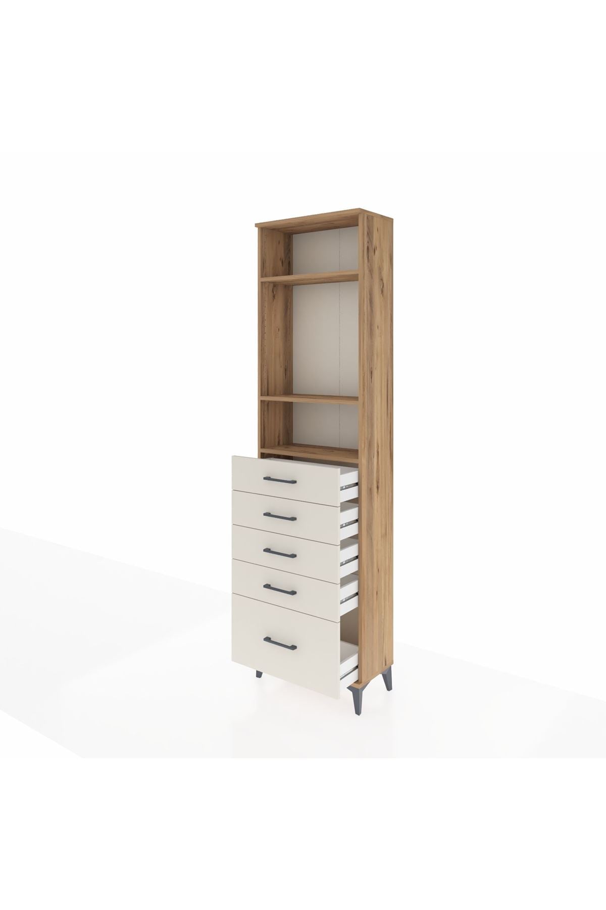 Arges Dolap 3 Raflı 5 Çekmeceli 60x30x221 - S29M114V7A