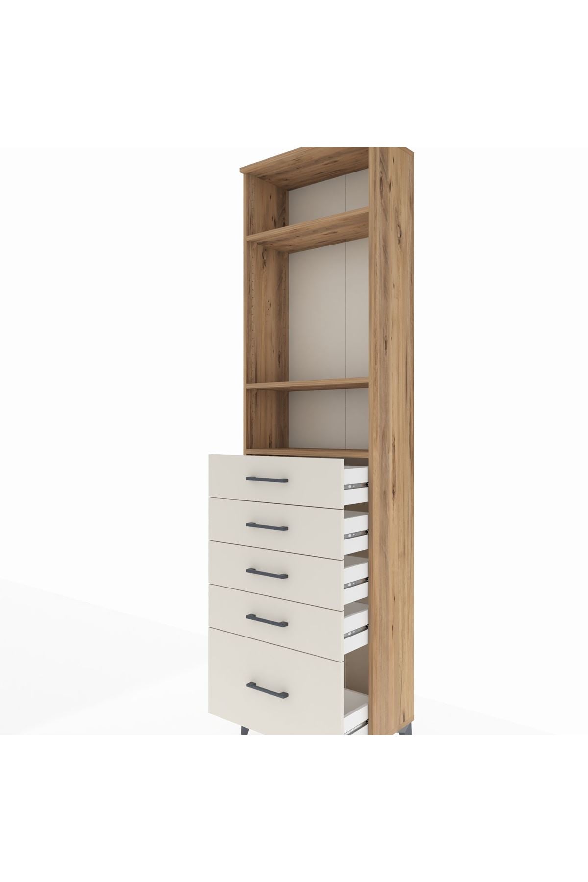 Arges Dolap 3 Raflı 5 Çekmeceli 60x30x221 - S29M114V7A