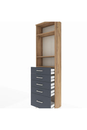 Arges Dolap 3 Raflı 5 Çekmeceli 60x30x221 - S29M114V8A