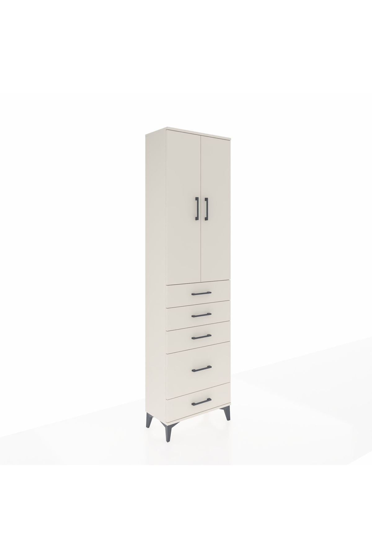 Arges Dolap 2 Raflı 5 Çekmeceli Tek Askılı 60x30x221 - S29M115V1A