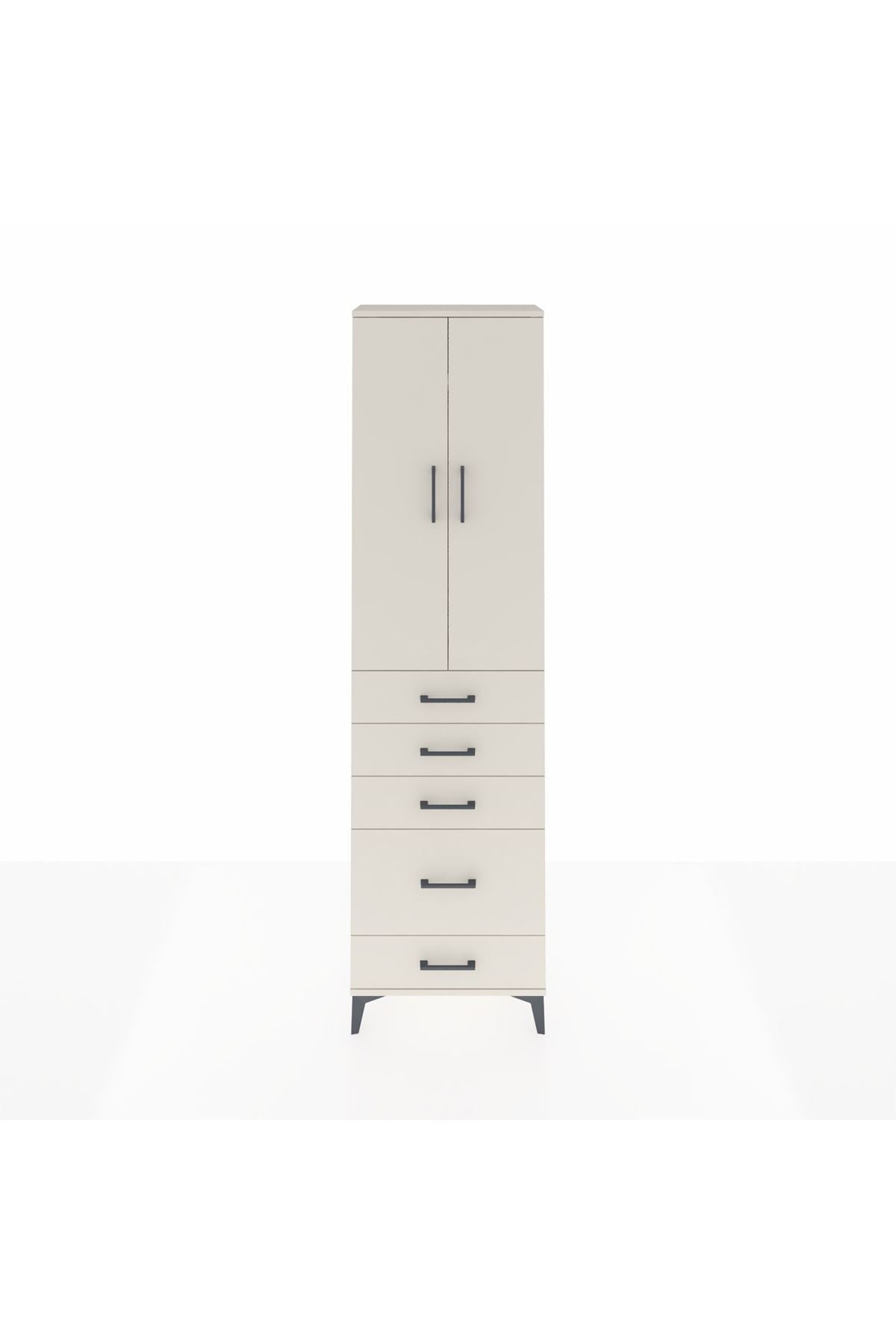 Arges Dolap 2 Raflı 5 Çekmeceli Tek Askılı 60x30x221 - S29M115V1A