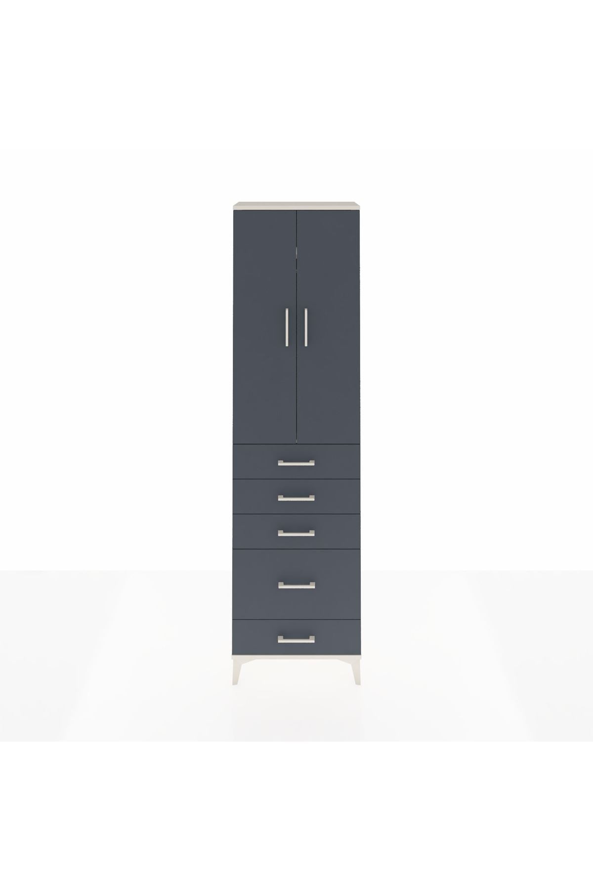 Arges Dolap 2 Raflı 5 Çekmeceli Tek Askılı 60x30x221 - S29M115V2A