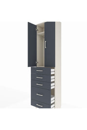 Arges Dolap 2 Raflı 5 Çekmeceli Tek Askılı 60x30x221 - S29M115V2A