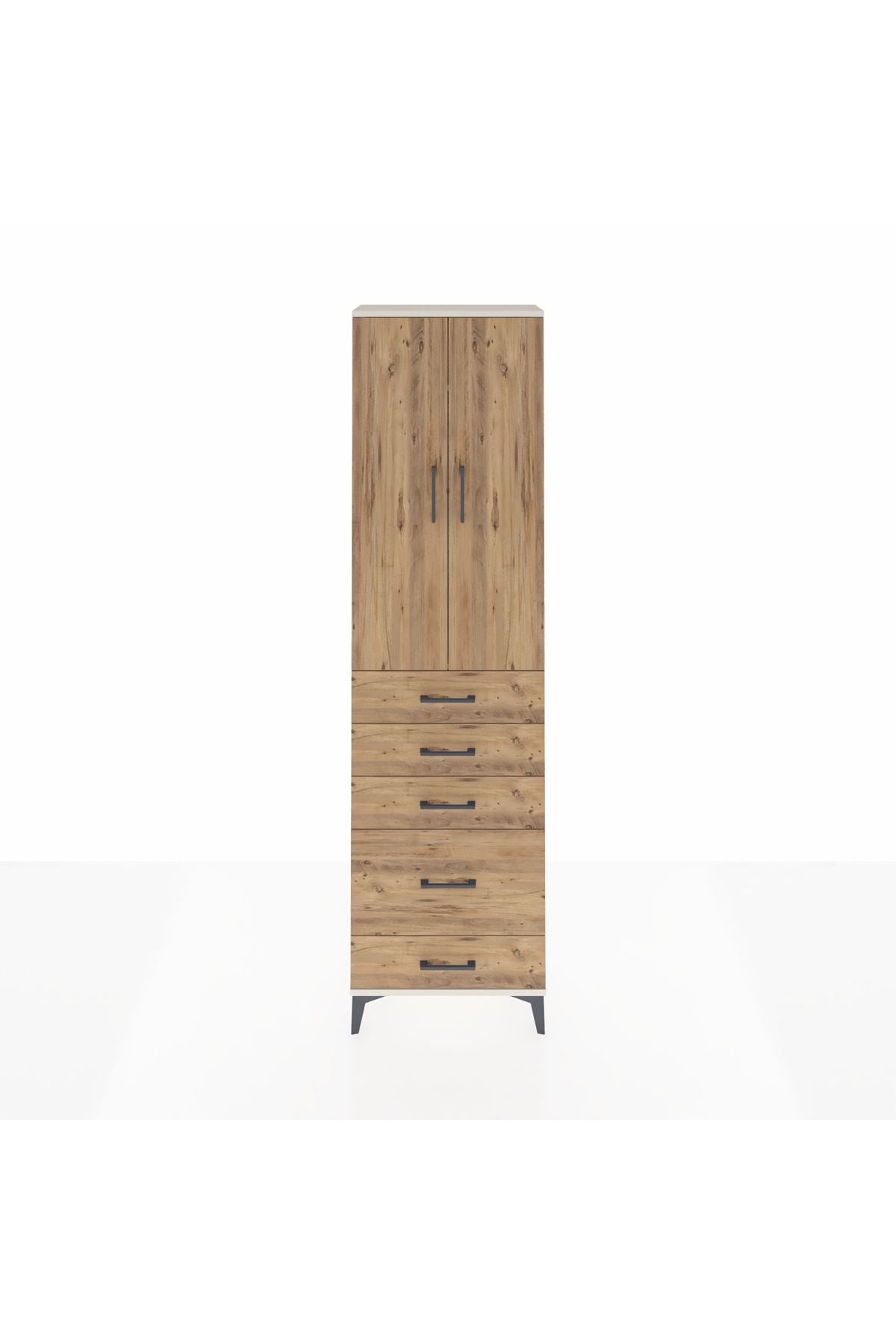 Arges Dolap 2 Raflı 5 Çekmeceli Tek Askılı 60x30x221 - S29M115V3A