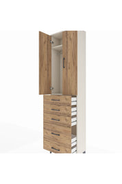 Arges Dolap 2 Raflı 5 Çekmeceli Tek Askılı 60x30x221 - S29M115V3A