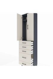 Arges Dolap 2 Raflı 5 Çekmeceli Tek Askılı 60x30x221 - S29M115V4A