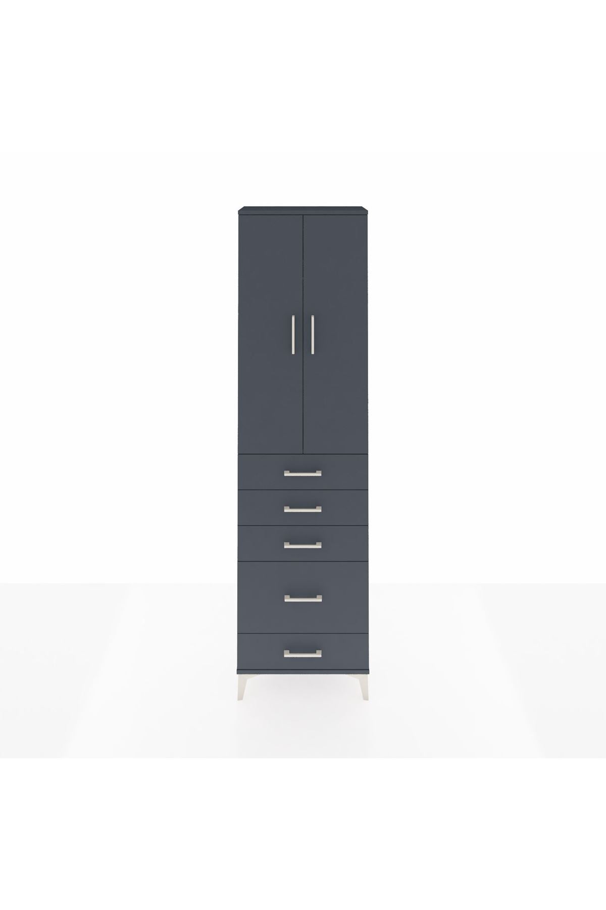 Arges Dolap 2 Raflı 5 Çekmeceli Tek Askılı 60x30x221 - S29M115V5A