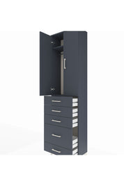 Arges Dolap 2 Raflı 5 Çekmeceli Tek Askılı 60x30x221 - S29M115V5A