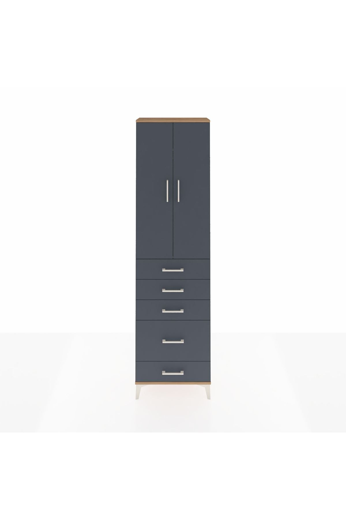 Arges Dolap 2 Raflı 5 Çekmeceli Tek Askılı 60x30x221 - S29M115V8A