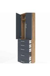 Arges Dolap 2 Raflı 5 Çekmeceli Tek Askılı 60x30x221 - S29M115V8A