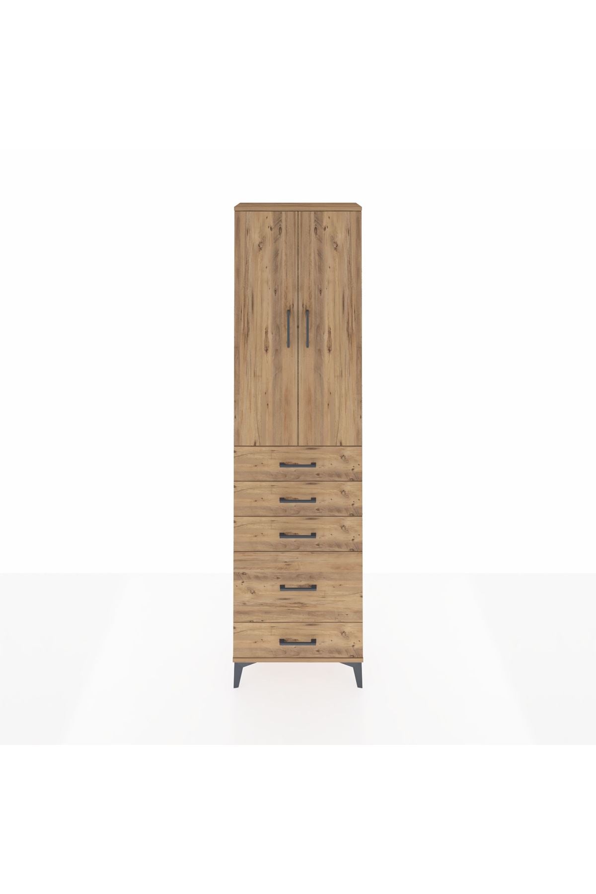 Arges Dolap 2 Raflı 5 Çekmeceli Tek Askılı 60x30x221 - S29M115V9A