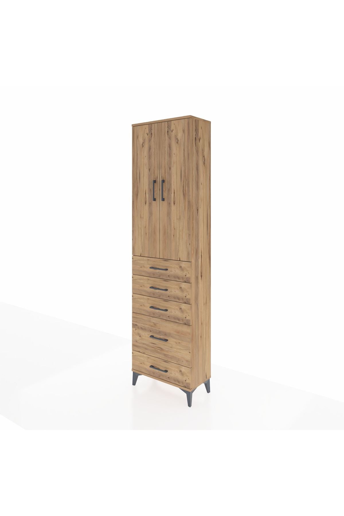 Arges Dolap 2 Raflı 5 Çekmeceli Tek Askılı 60x30x221 - S29M115V9A