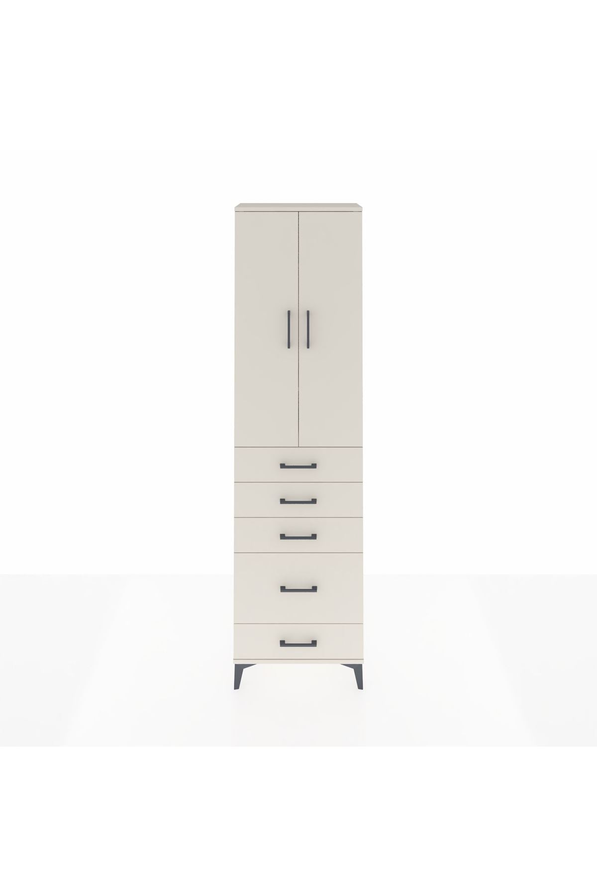 Arges Dolap 3 Raflı 5 Çekmeceli 2 Kapaklı 60x30x221 - S29M116V1A
