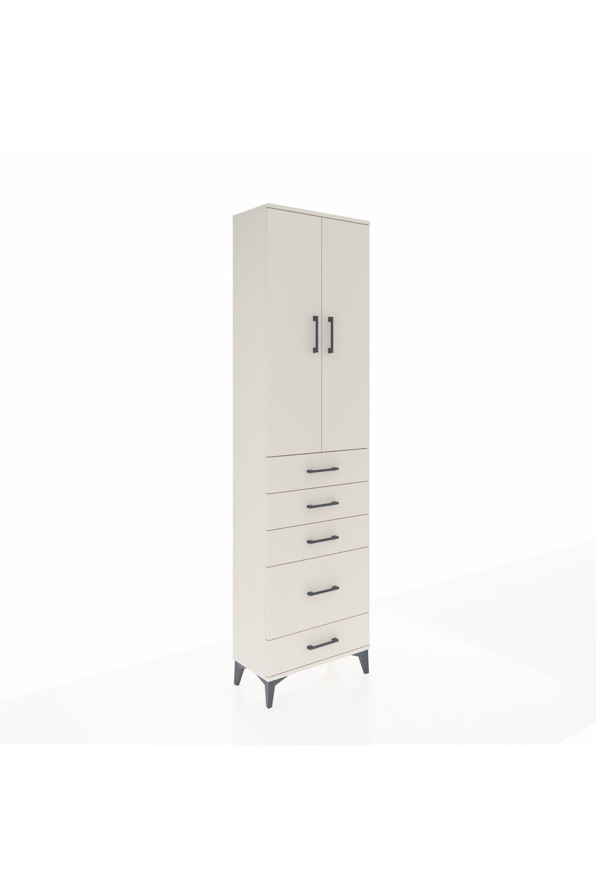 Arges Dolap 3 Raflı 5 Çekmeceli 2 Kapaklı 60x30x221 - S29M116V1A