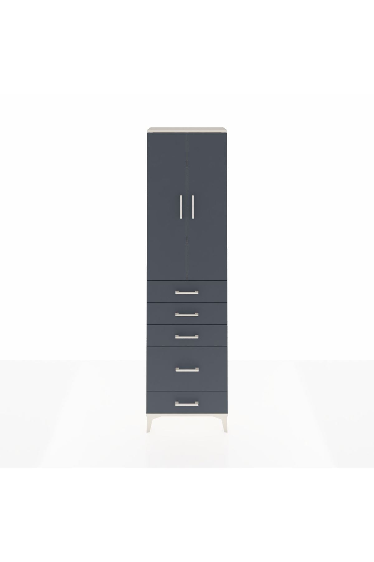 Arges Dolap 3 Raflı 5 Çekmeceli 2 Kapaklı 60x30x221 - S29M116V2A