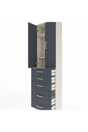 Arges Dolap 3 Raflı 5 Çekmeceli 2 Kapaklı 60x30x221 - S29M116V2A