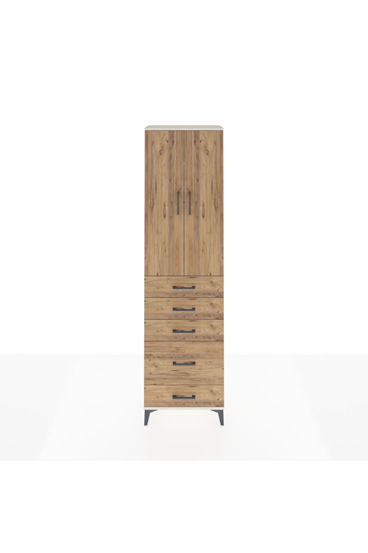 Arges Dolap 3 Raflı 5 Çekmeceli 2 Kapaklı 60x30x221 - S29M116V3A
