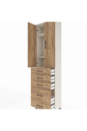 Arges Dolap 3 Raflı 5 Çekmeceli 2 Kapaklı 60x30x221 - S29M116V3A