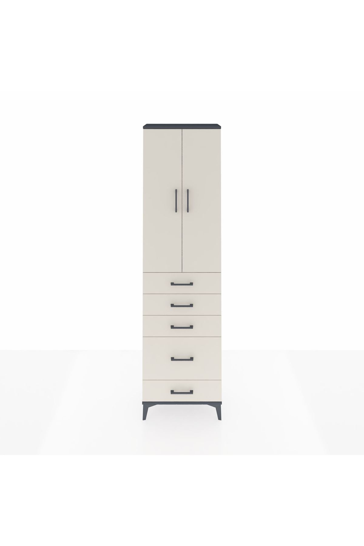 Arges Dolap 3 Raflı 5 Çekmeceli 2 Kapaklı 60x30x221 - S29M116V4A