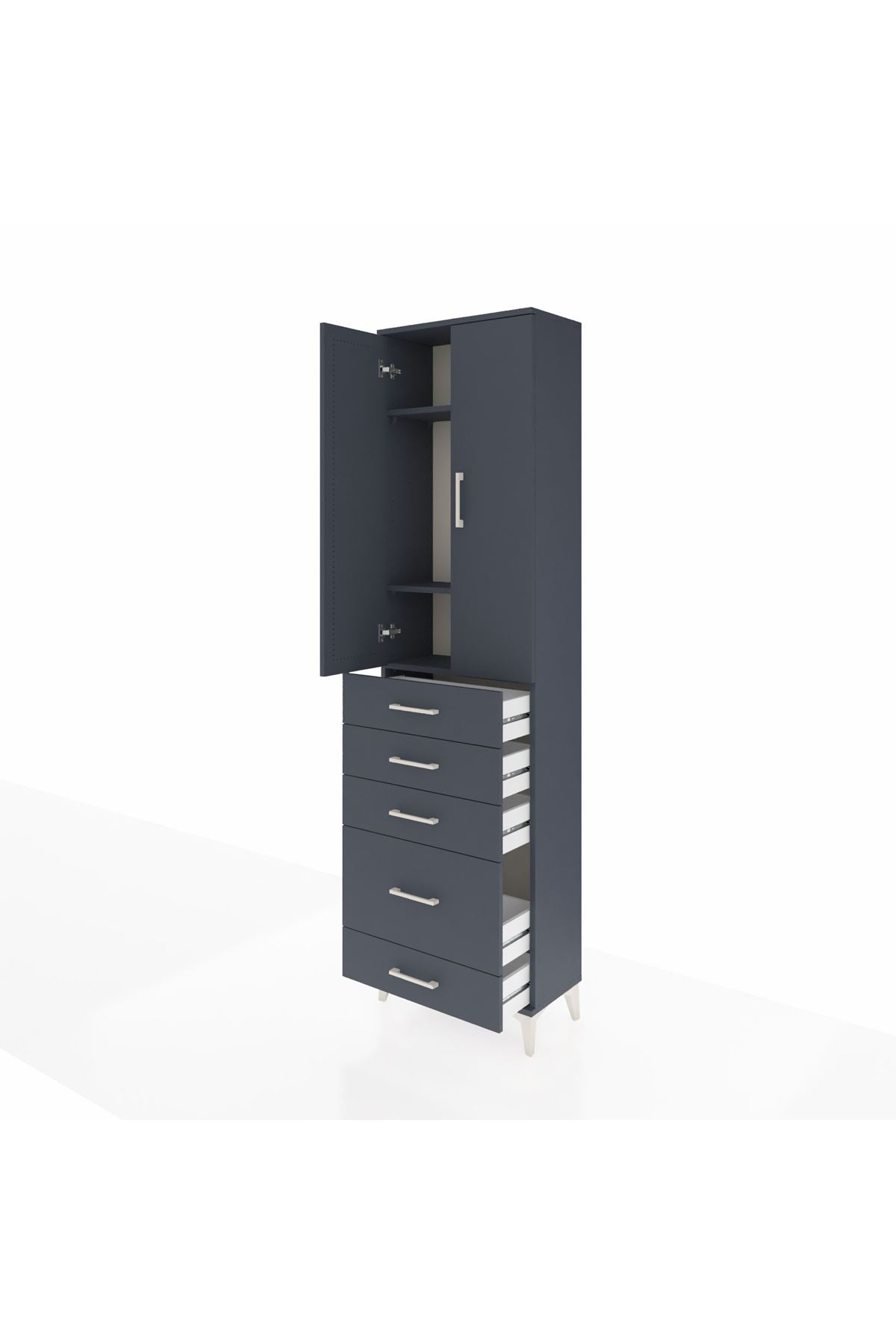 Arges Dolap 3 Raflı 5 Çekmeceli 2 Kapaklı 60x30x221 - S29M116V5A
