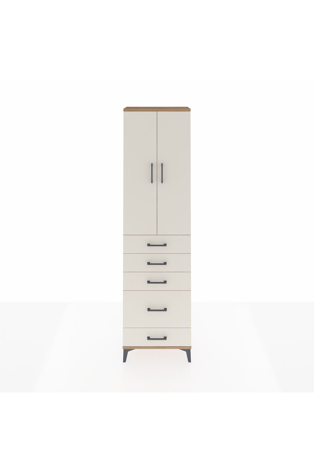 Arges Dolap 3 Raflı 5 Çekmeceli 2 Kapaklı 60x30x221 - S29M116V7A