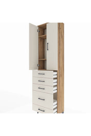 Arges Dolap 3 Raflı 5 Çekmeceli 2 Kapaklı 60x30x221 - S29M116V7A