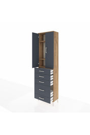 Arges Dolap 3 Raflı 5 Çekmeceli 2 Kapaklı 60x30x221 - S29M116V8A