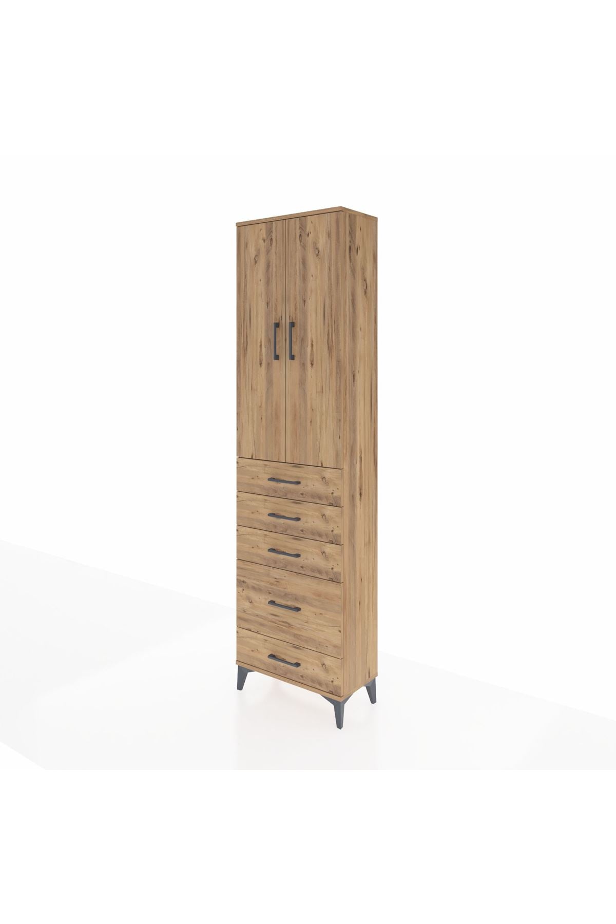 Arges Dolap 3 Raflı 5 Çekmeceli 2 Kapaklı 60x30x221 - S29M116V9A