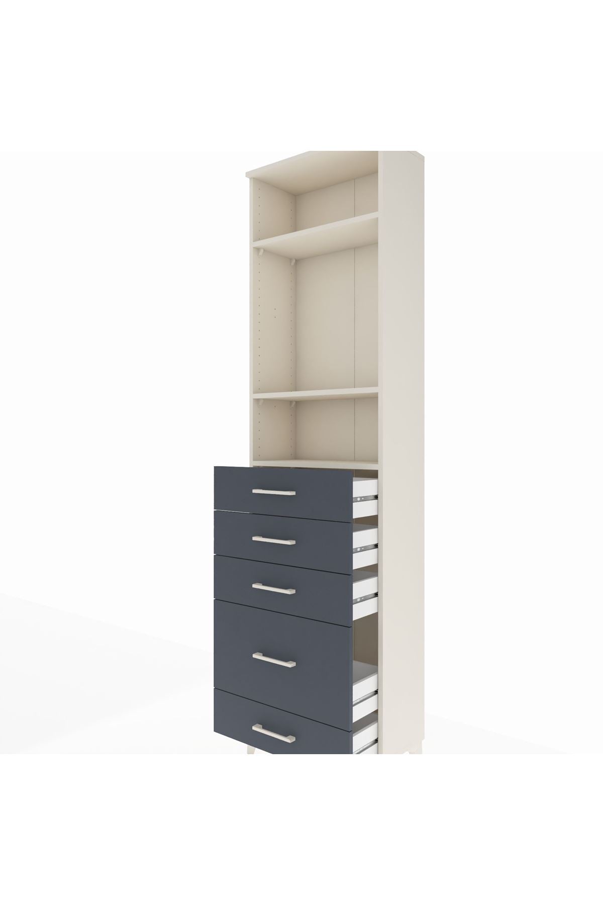 Arges Dolap 3 Raflı 5 Çekmeceli 60x30x221 - S29M117V2A