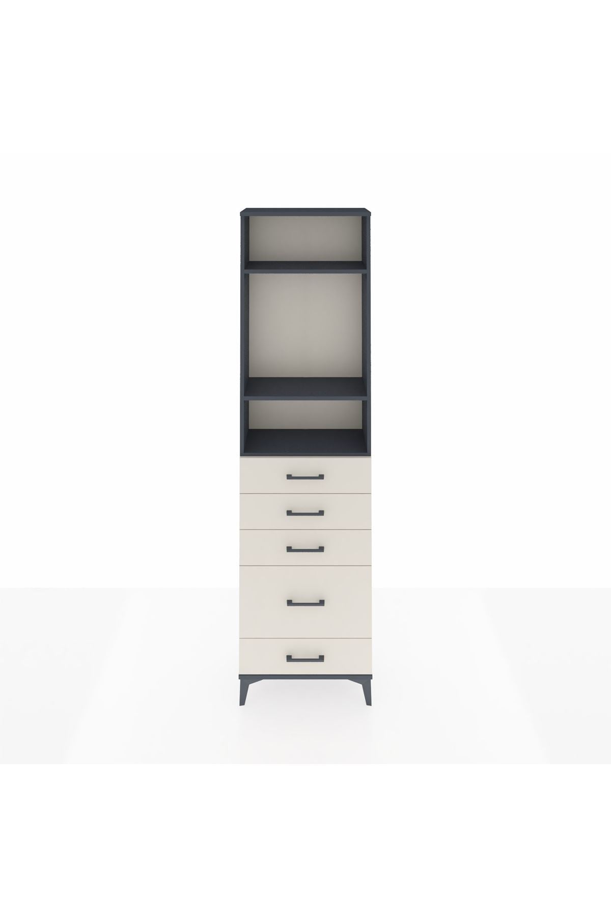 Arges Dolap 3 Raflı 5 Çekmeceli 60x30x221 - S29M117V4A