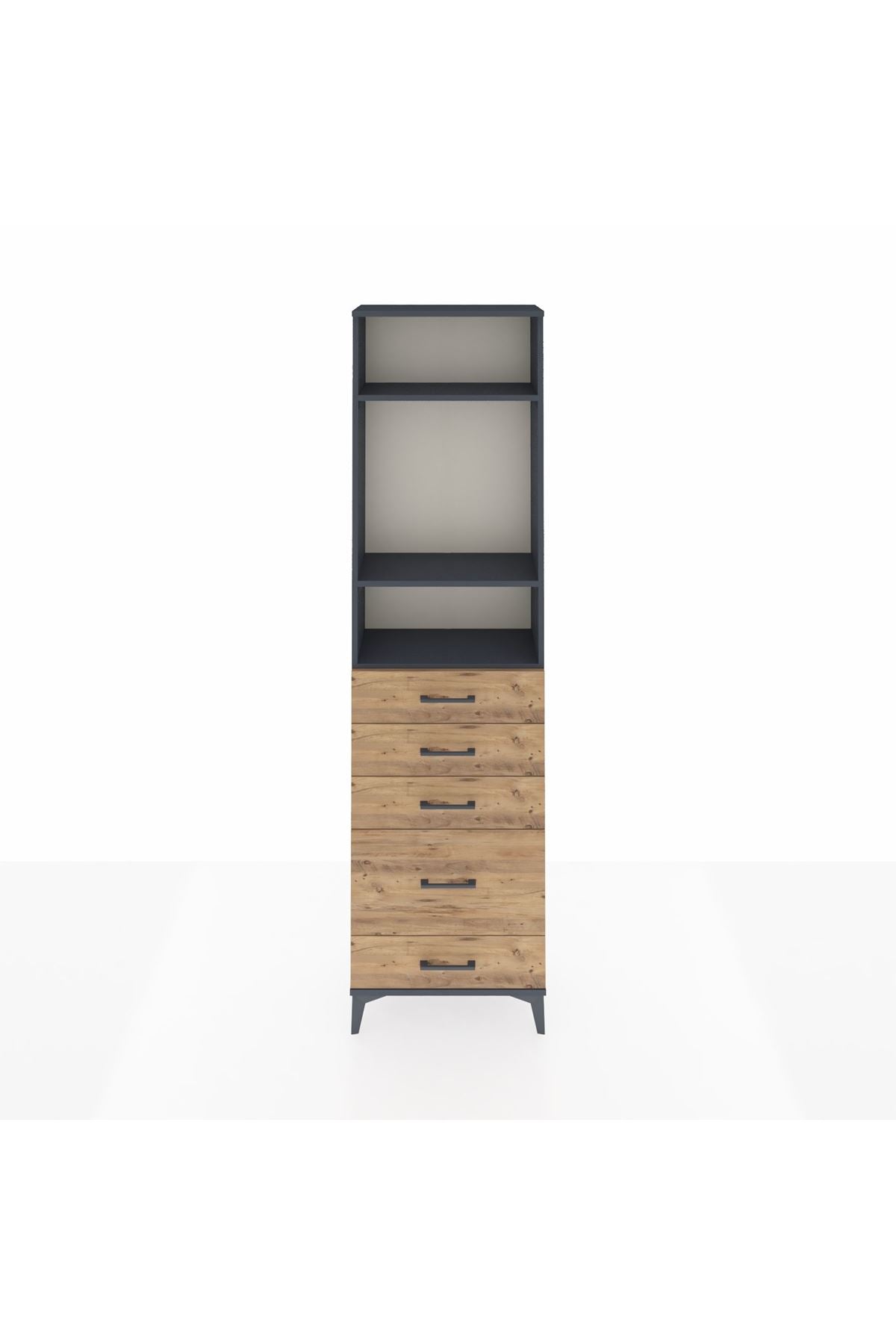 Arges Dolap 3 Raflı 5 Çekmeceli 60x30x221 - S29M117V6A