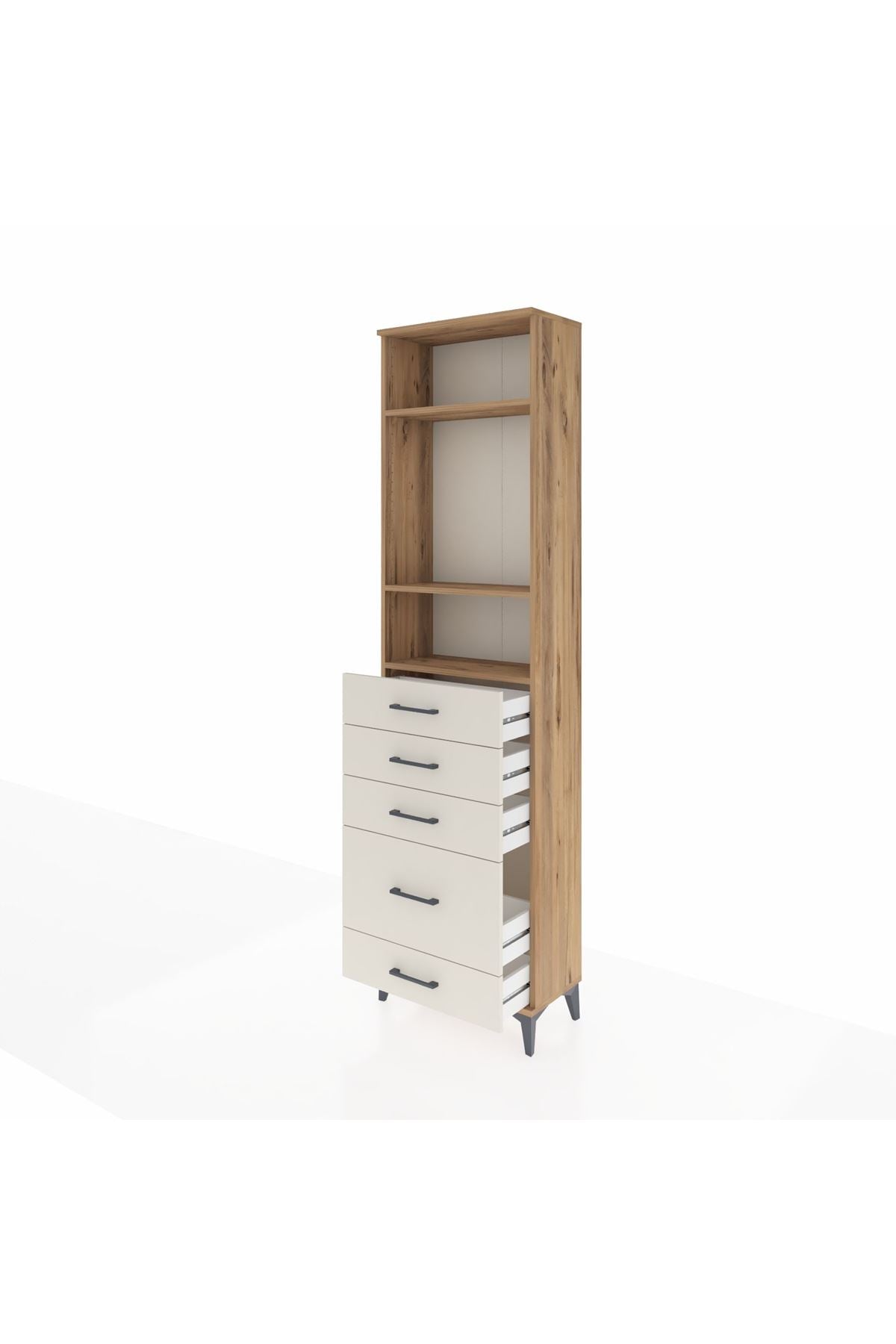 Arges Dolap 3 Raflı 5 Çekmeceli 60x30x221 - S29M117V7A