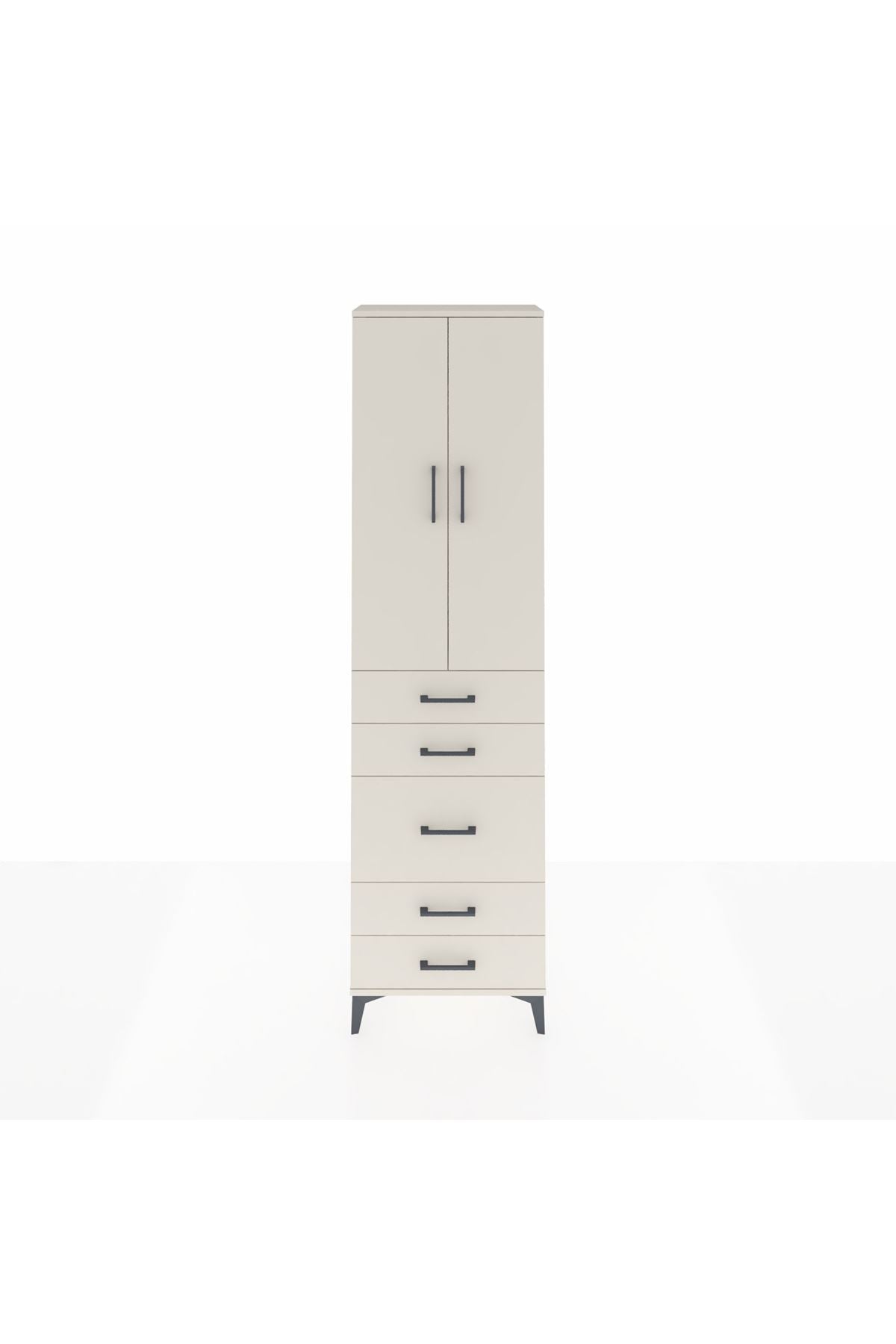 Arges Dolap 2 Raflı 5 Çekmeceli Tek Askılı 60x30x221 - S29M118V1A