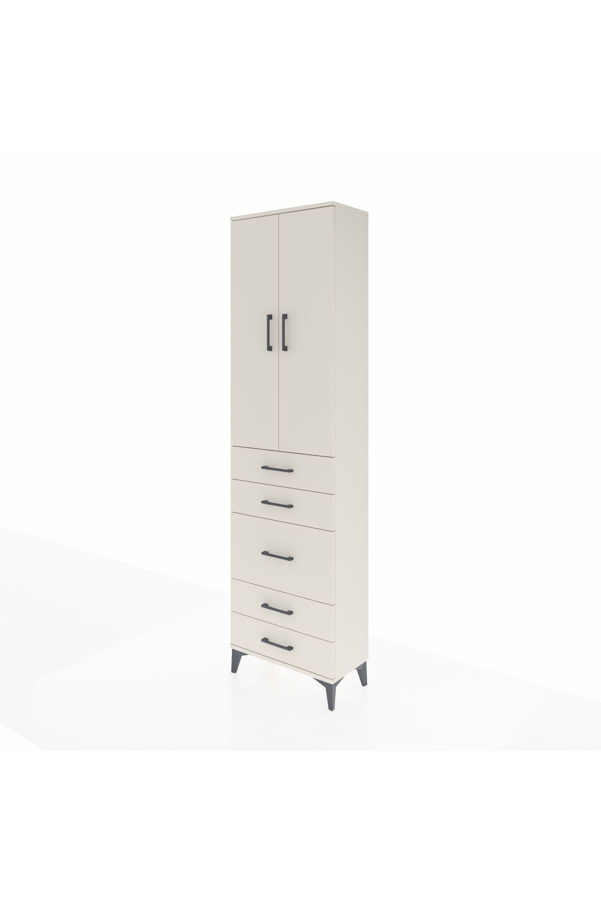 Arges Dolap 2 Raflı 5 Çekmeceli Tek Askılı 60x30x221 - S29M118V1A