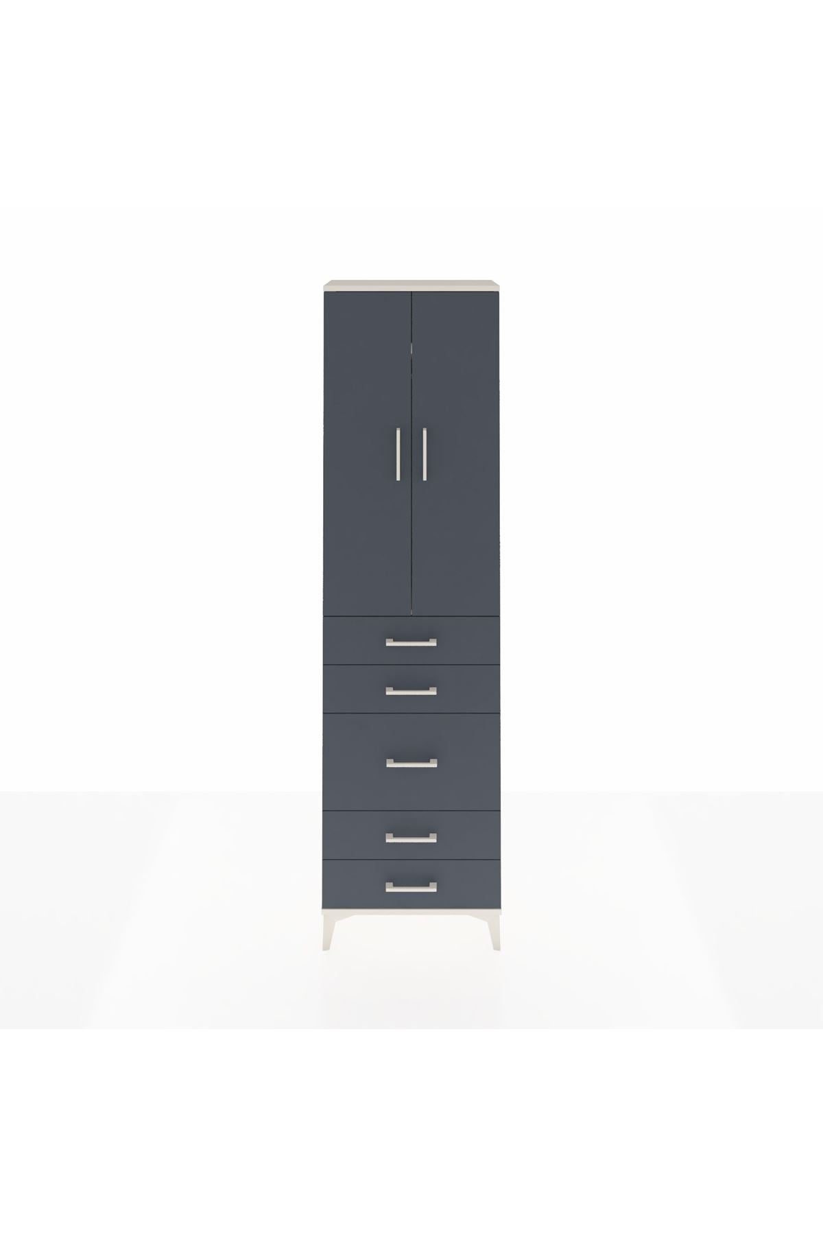Arges Dolap 2 Raflı 5 Çekmeceli Tek Askılı 60x30x221 - S29M118V2A