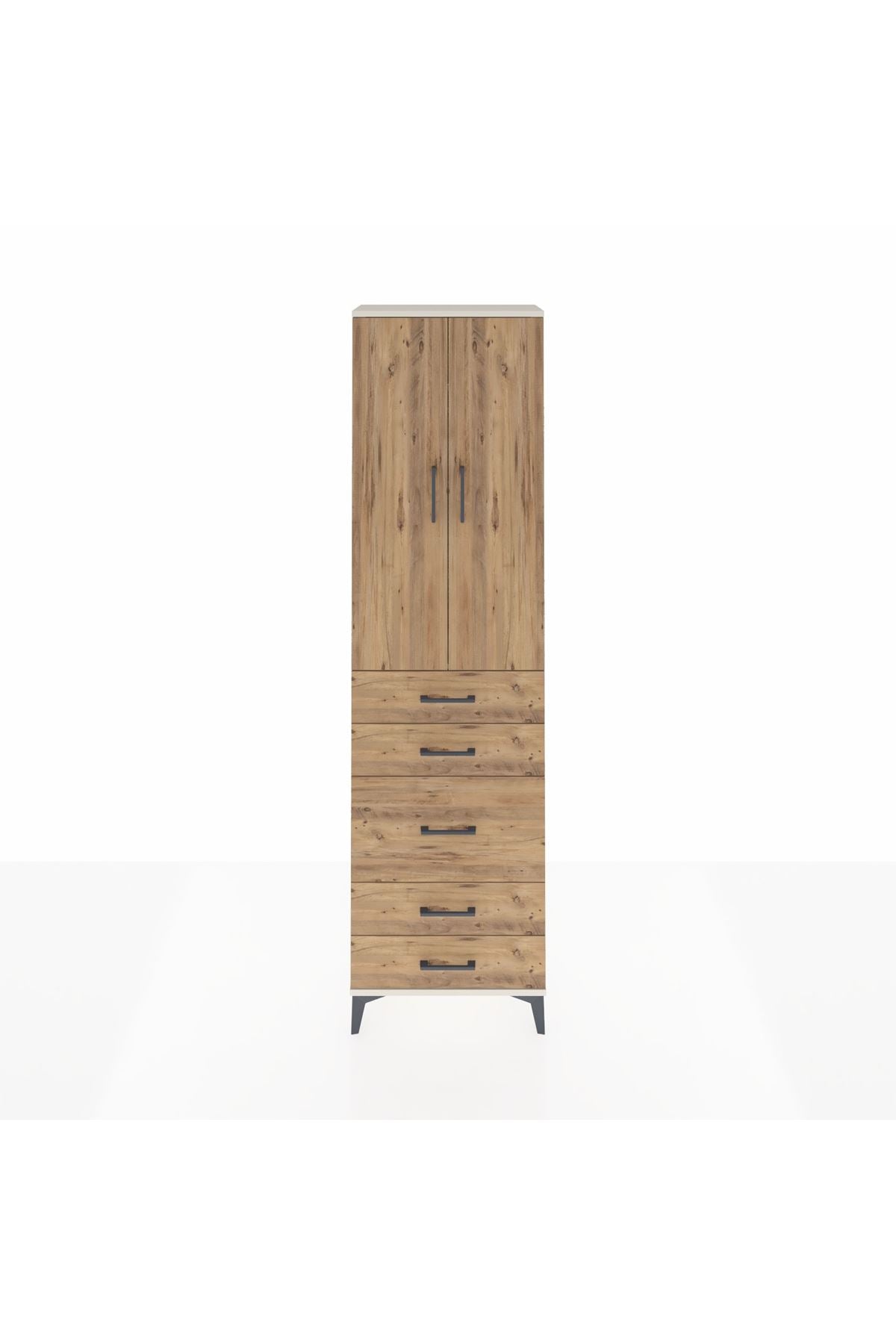 Arges Dolap 2 Raflı 5 Çekmeceli Tek Askılı 60x30x221 - S29M118V3A