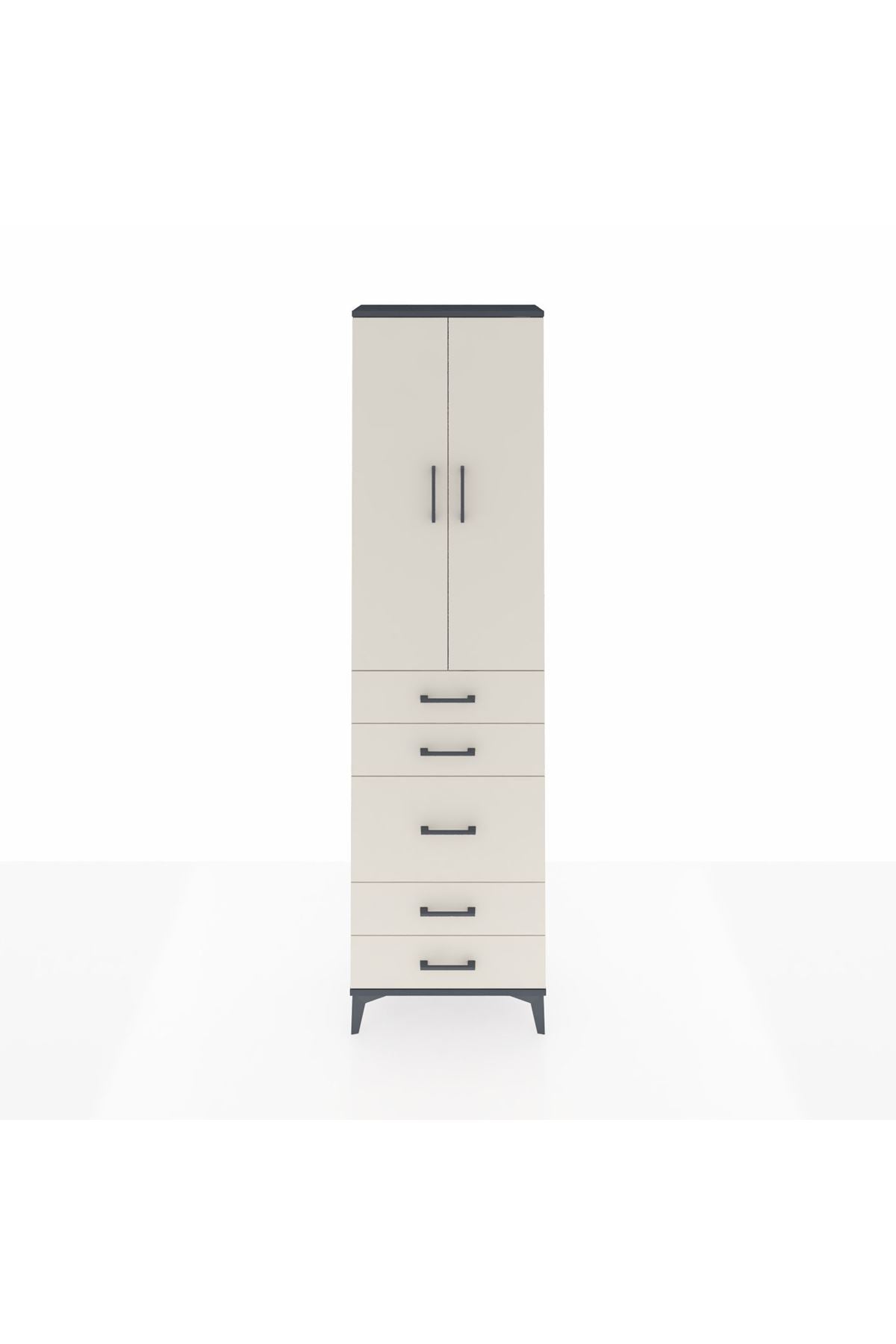 Arges Dolap 2 Raflı 5 Çekmeceli Tek Askılı 60x30x221 - S29M118V4A