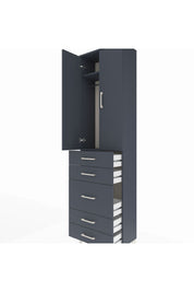 Arges Dolap 2 Raflı 5 Çekmeceli Tek Askılı 60x30x221 - S29M118V5A