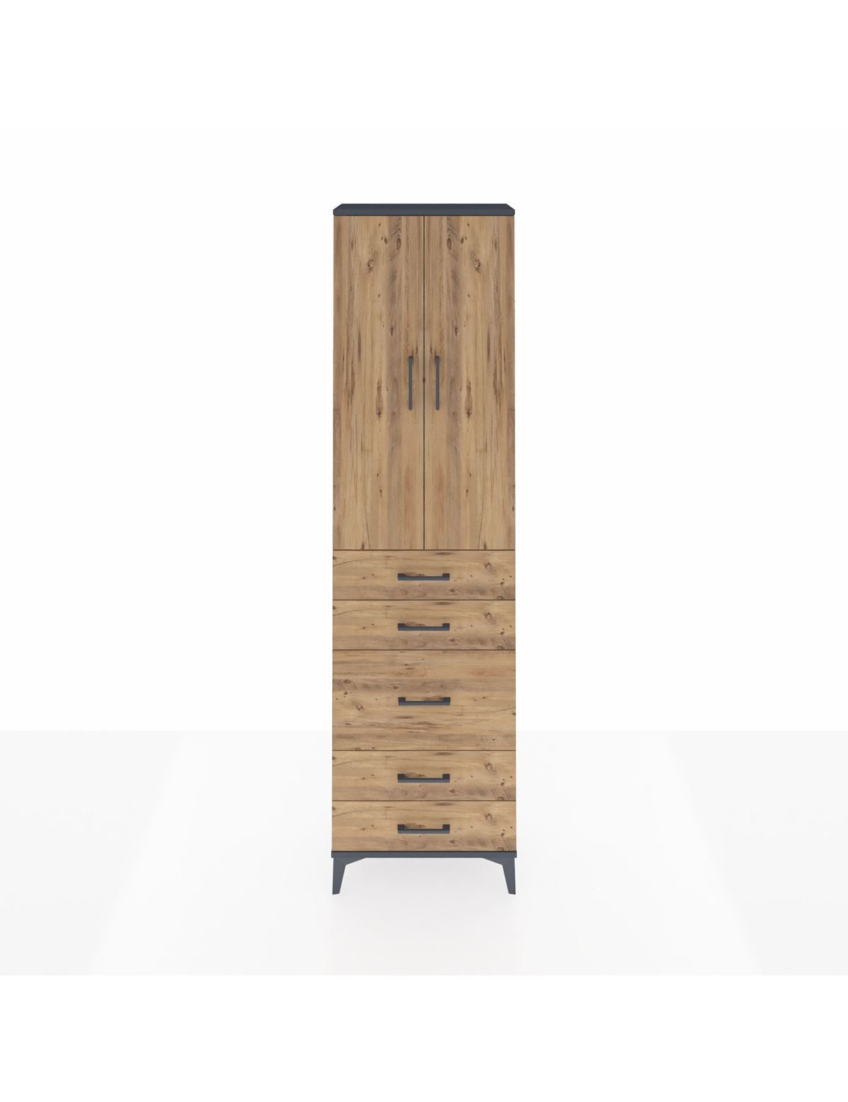 Arges Dolap 2 Raflı 5 Çekmeceli Tek Askılı 60x30x221 - S29M118V6A