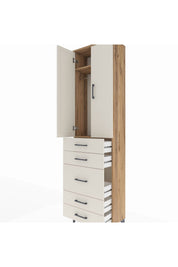 Arges Dolap 2 Raflı 5 Çekmeceli Tek Askılı 60x30x221 - S29M118V7A
