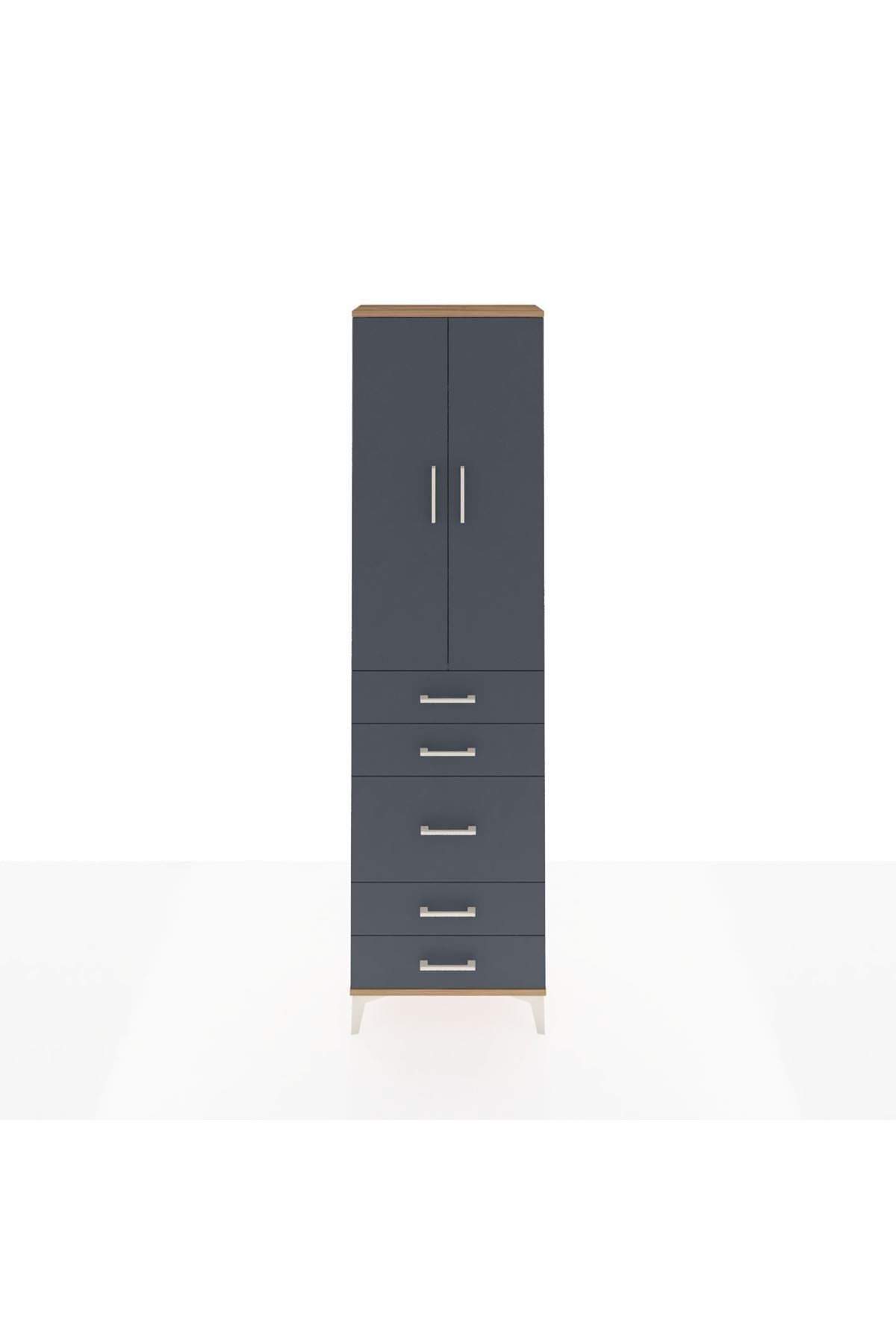 Arges Dolap 2 Raflı 5 Çekmeceli Tek Askılı 60x30x221 - S29M118V8A