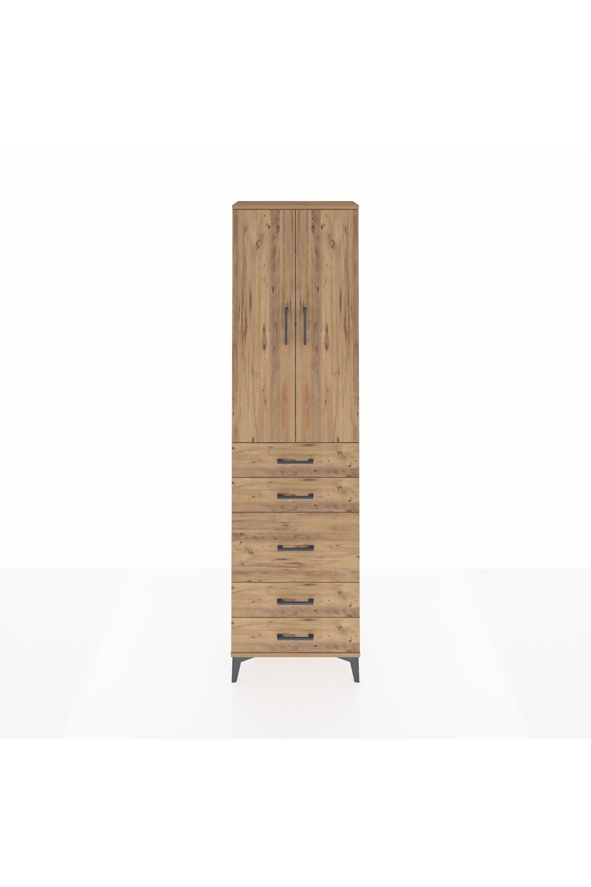 Arges Dolap 2 Raflı 5 Çekmeceli Tek Askılı 60x30x221 - S29M118V9A