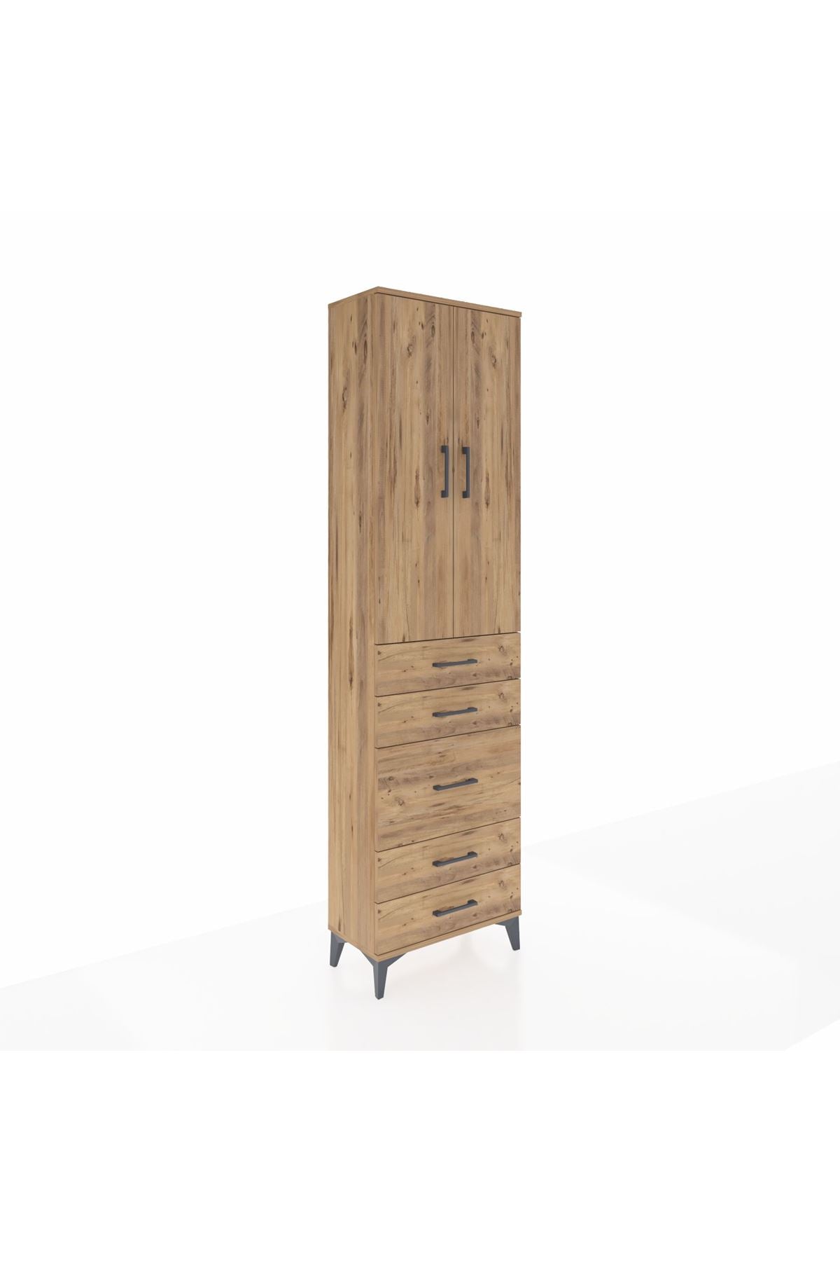 Arges Dolap 2 Raflı 5 Çekmeceli Tek Askılı 60x30x221 - S29M118V9A