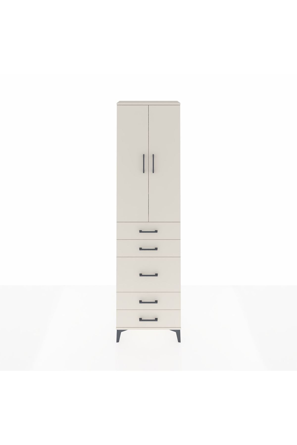 Arges Dolap 3 Raflı 5 Çekmeceli 2 Kapaklı 60x30x221 - S29M119V1A