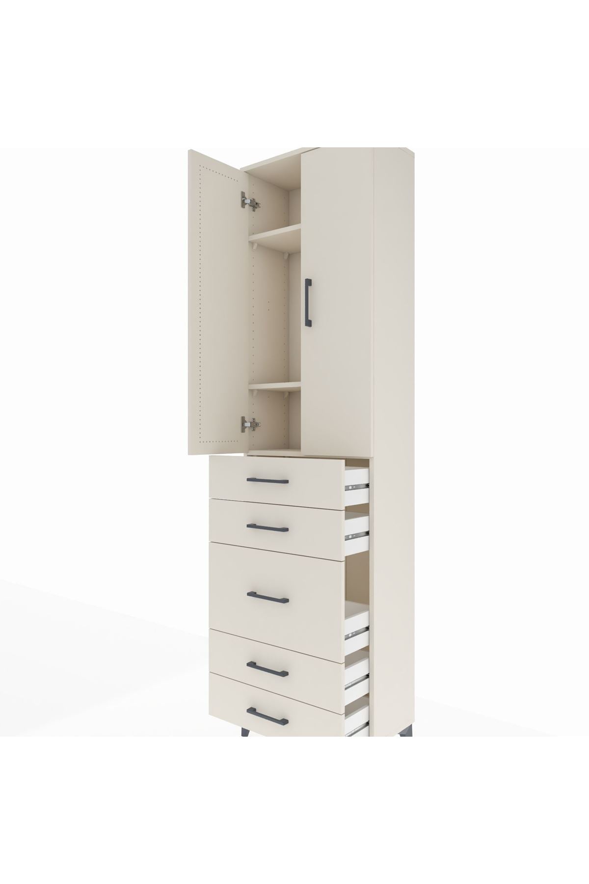 Arges Dolap 3 Raflı 5 Çekmeceli 2 Kapaklı 60x30x221 - S29M119V1A