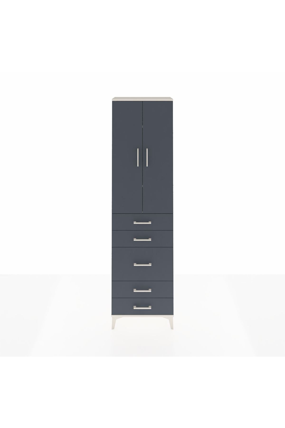 Arges Dolap 3 Raflı 5 Çekmeceli 2 Kapaklı 60x30x221 - S29M119V2A