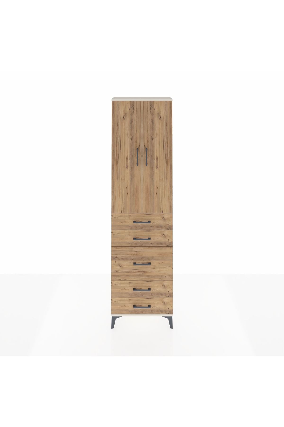 Arges Dolap 3 Raflı 5 Çekmeceli 2 Kapaklı 60x30x221 - S29M119V3A