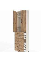 Arges Dolap 3 Raflı 5 Çekmeceli 2 Kapaklı 60x30x221 - S29M119V3A