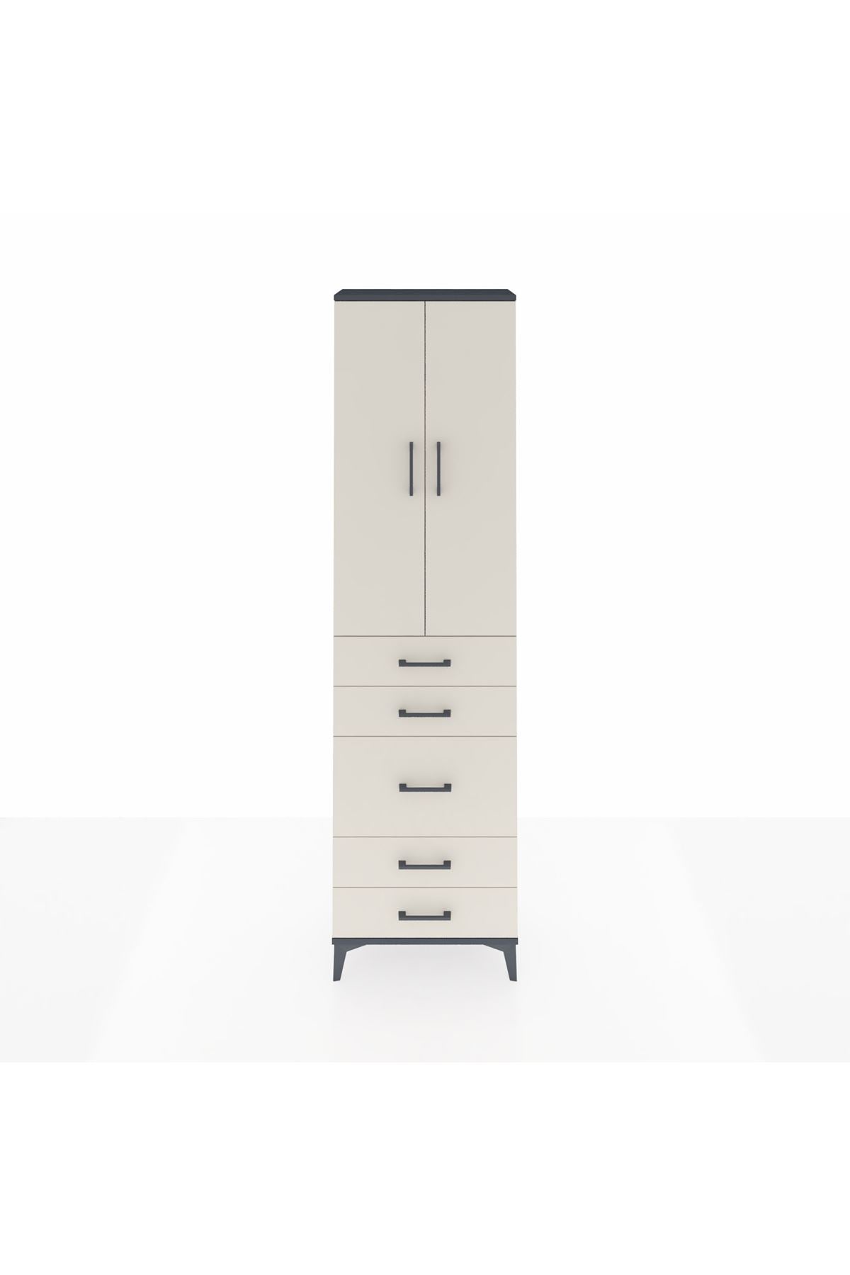 Arges Dolap 3 Raflı 5 Çekmeceli 2 Kapaklı 60x30x221 - S29M119V4A